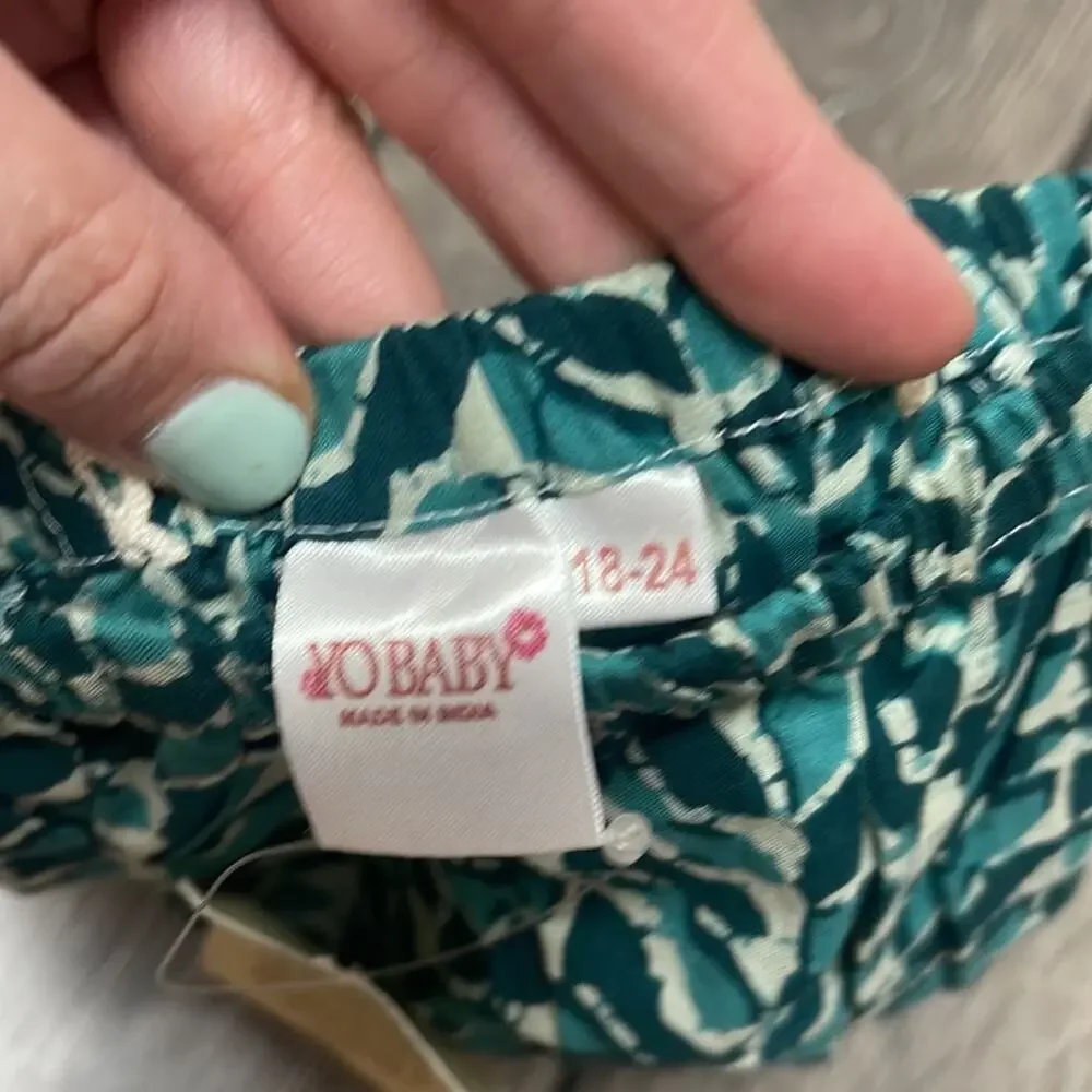 Yo Baby Made in India Teal Print Diaper Cover Size 18-24 Months NWT